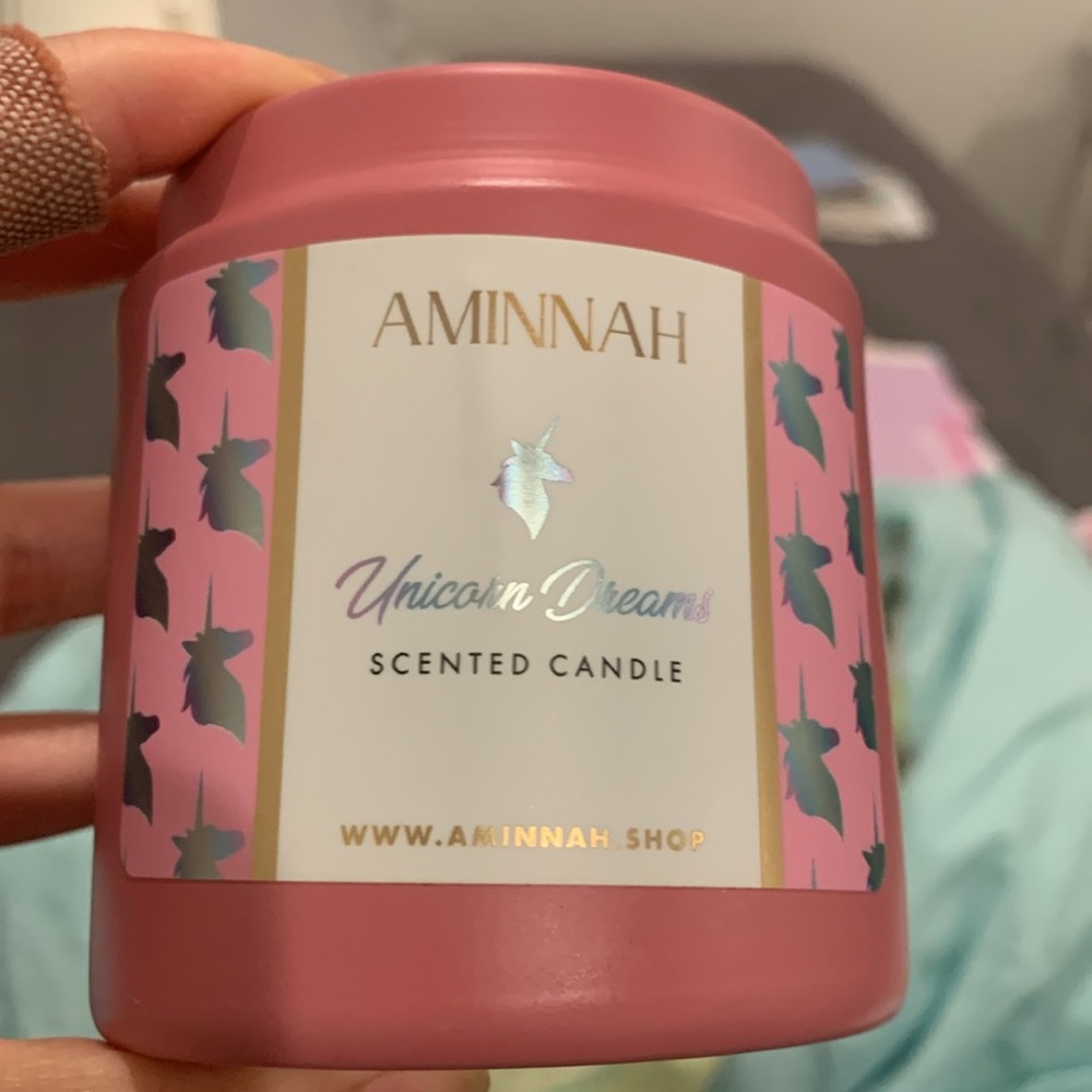 AMINNAH Skincare “Unicorn Dreams” Scented Candle Tin Aromatherapy Self Care - Picture 8 of 9